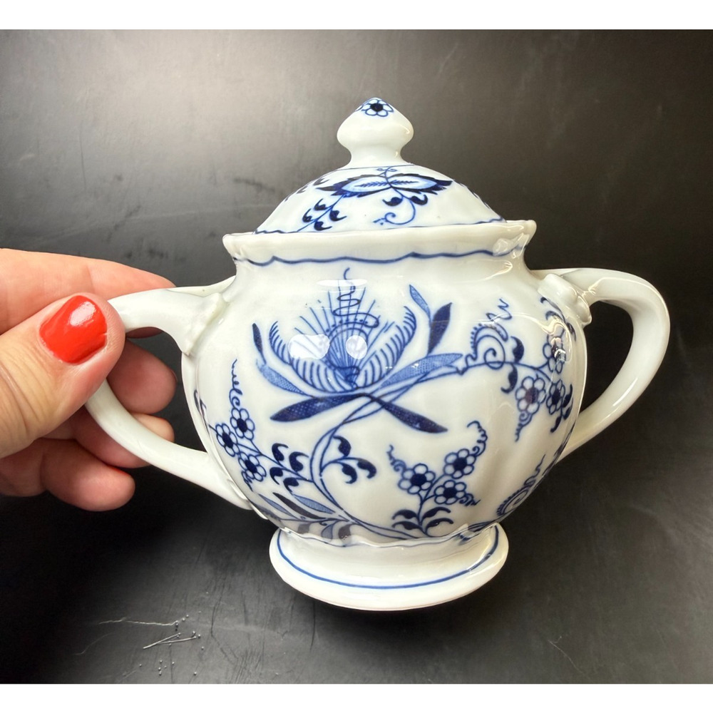 Vintage Set Blue Danube Blue Onion Creamer Covered Sugar Bowl Japan Cottage - Picture 7 of 7